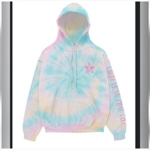 Tie-Dye Hoodie with Star Logo "Hi How Are Ya?" Size Small